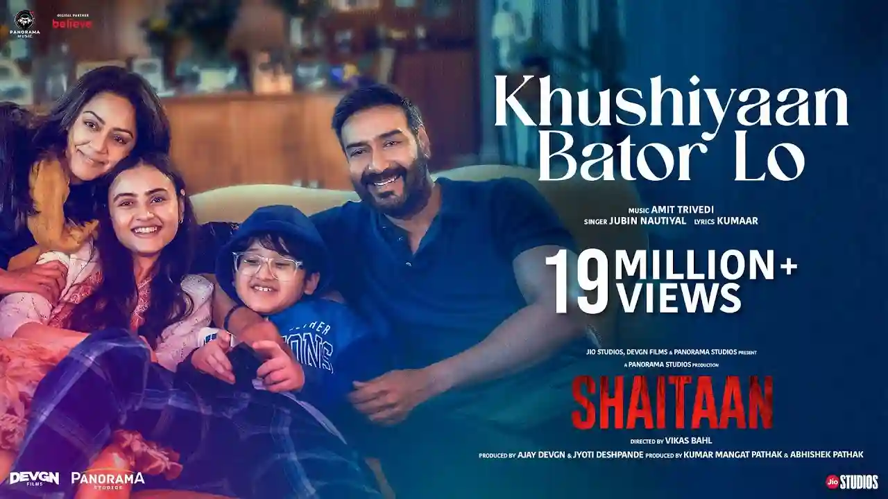 Khushiyaan Bator Lo Song Poster from Shaitaan