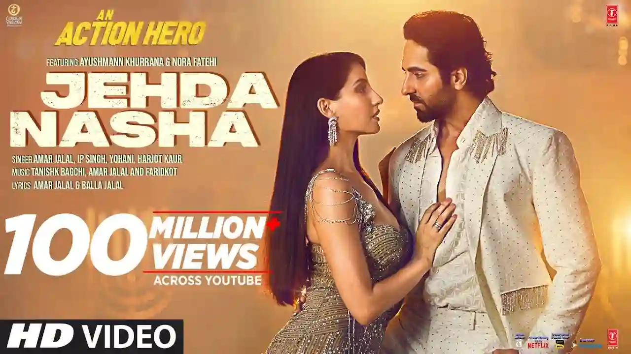 Jehda Nasha Song Poster from An Action Hero