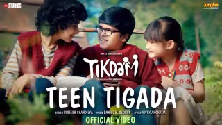 Teen Tigada Song Poster from Tikdam